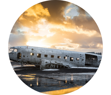 Avión dañado